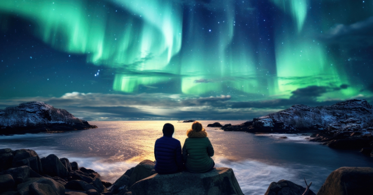 蜜月冰島看極光