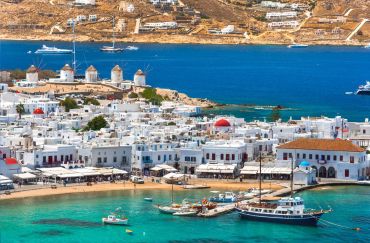 希臘米克諾斯愛琴海渡輪啟航