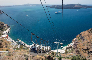 希臘聖托里尼舊港纜車