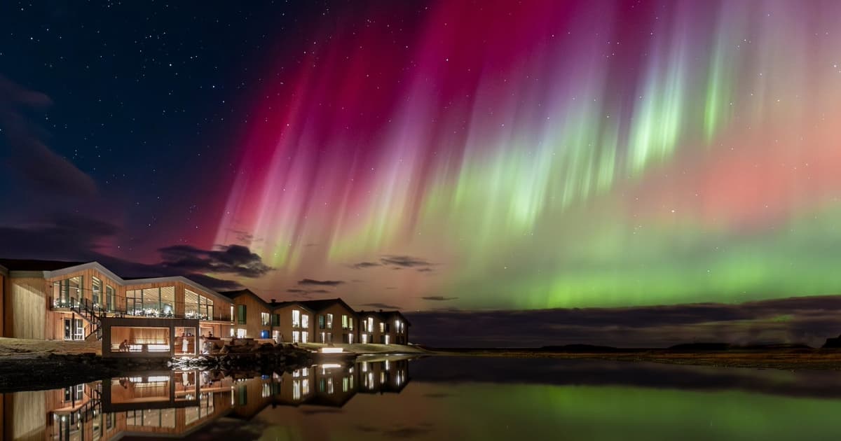 冰島無光害飯店看極光
